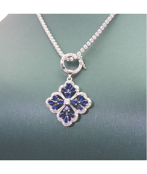 Natural sapphire clover necklace