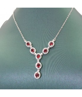 Natural ruby with jewel necklace