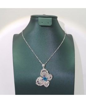 Natural sapphire butterfly pendant  necklace