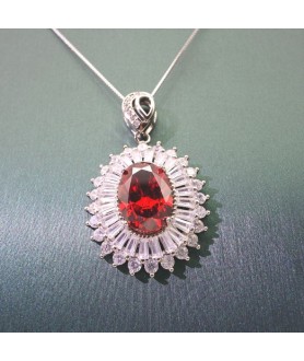 Natural pigeons-blood ruby pendant  necklace