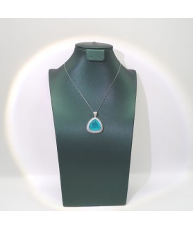 Natural Blue Tourmaline with jewel pendant necklace