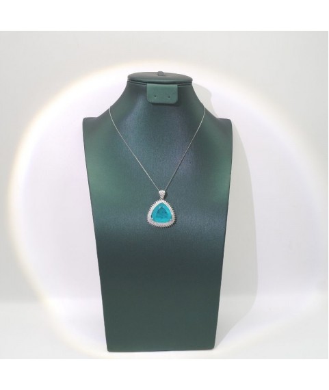 Natural Blue Tourmaline with jewel pendant necklace