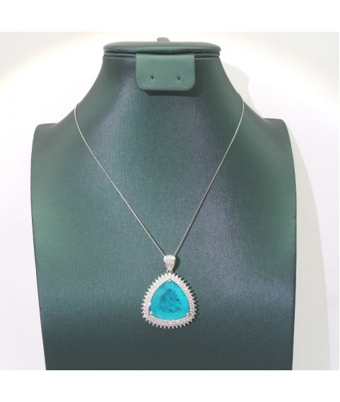 Natural Blue Tourmaline with jewel pendant necklace