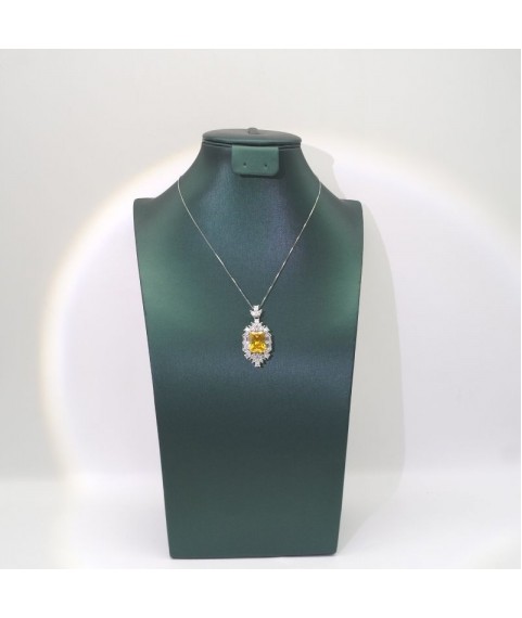 Natural citrine with jewel pendant necklace