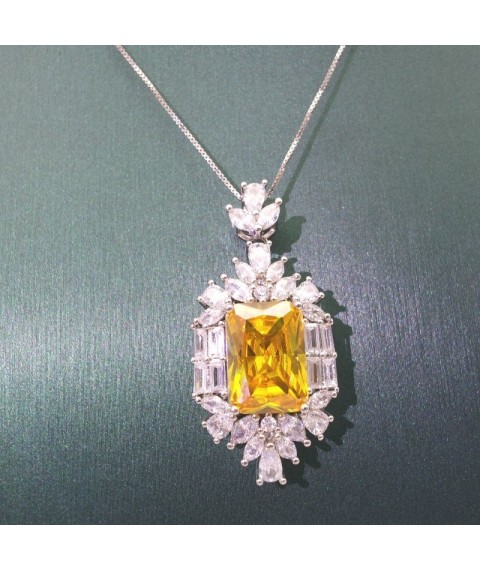 Natural citrine with jewel pendant necklace