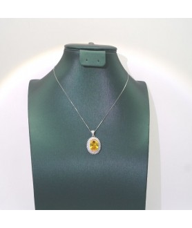 Natural citrine with jewel princess pendant necklace 