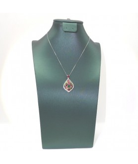 Natural coloured Tourmaline with water drop  jewel  pendant necklace  