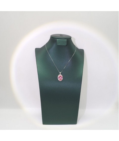 Natural pink with jewel pendant necklace