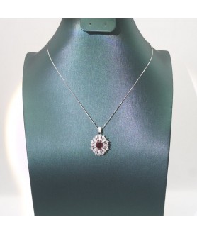 Natural ruby with jewel pendant necklace