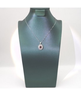 Natural ruby with jewel pendant necklace