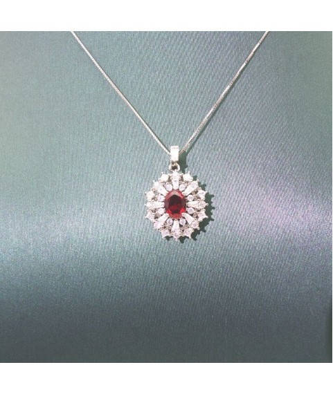 Natural ruby with jewel pendant necklace