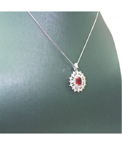 Natural ruby with jewel pendant necklace