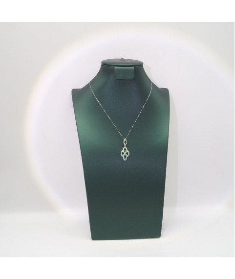 Natural Emeral  with jewel pendant necklace