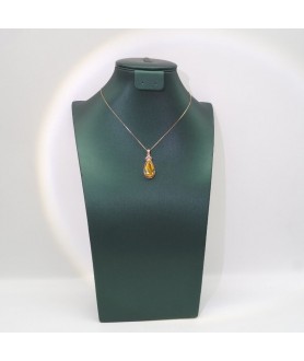 Natural Lemon Citrine with water drop pendant necklace