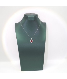 Natural ruby wirh round pendant necklace 