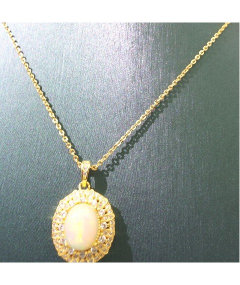 Natural opal with princess pendant necklace