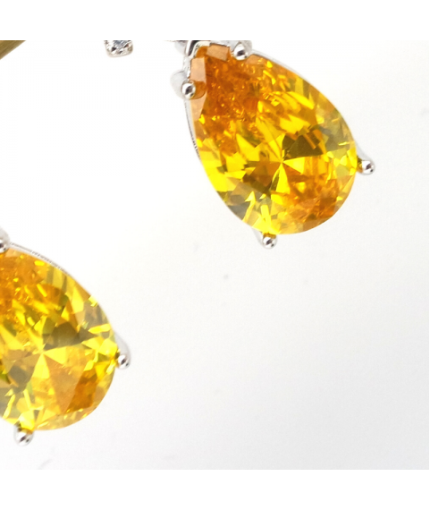 Natural citrine inlaid bow jewel Earrings