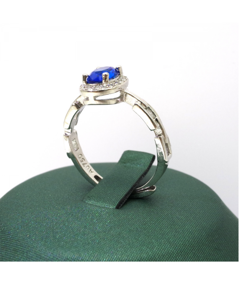 Natural sapphire inlaid gem ring