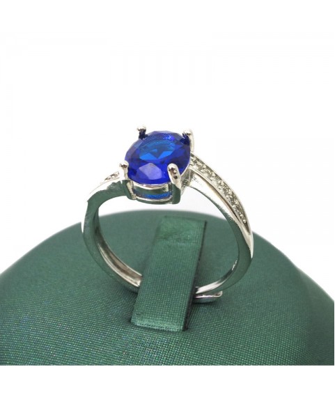 Natural sapphire inlaid irregular gem ring