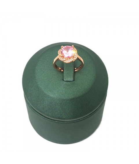 Natural Pink Gem inlaid rose gold ring