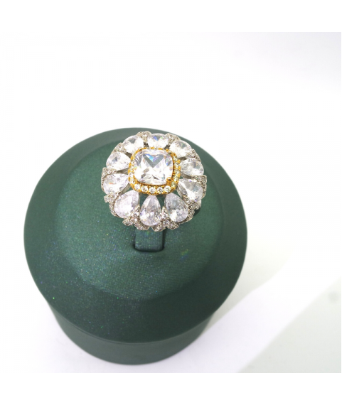 Natural mosan Diamond Flower Ring