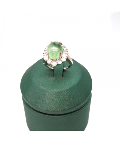 Adjustable oval Emerald Ring