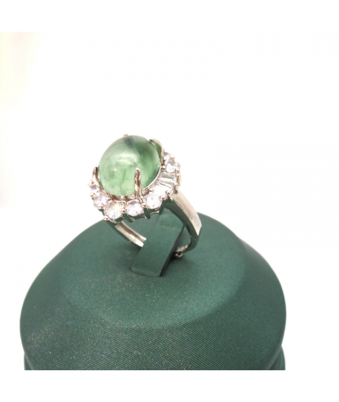 Adjustable oval Emerald Ring