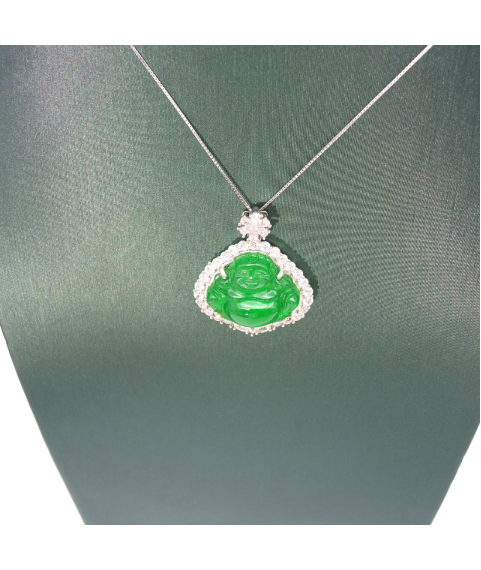 Triangular gem smiling face Buddha floret Necklace