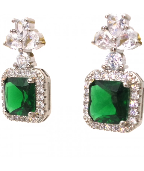 Grandmother emeral clover green Earrings