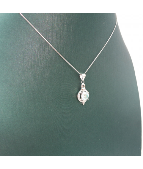 Irregular semi diamond mosan Pendant