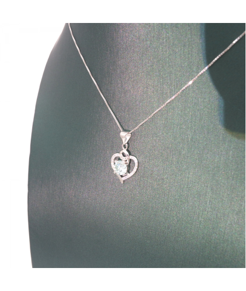 Hollow out love silver edge diamond mosan Pendant