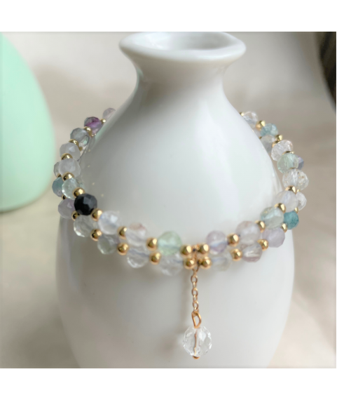 Double Layer Fluorite Crystal bracelet