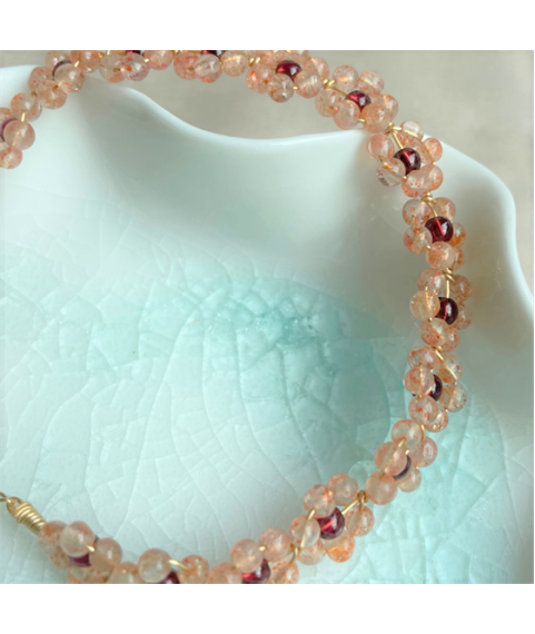 Red metasomatism crystal bracelet