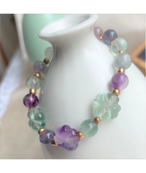 Fluorite flower bracelet