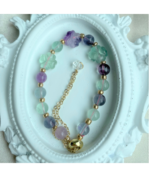 Fluorite flower bracelet