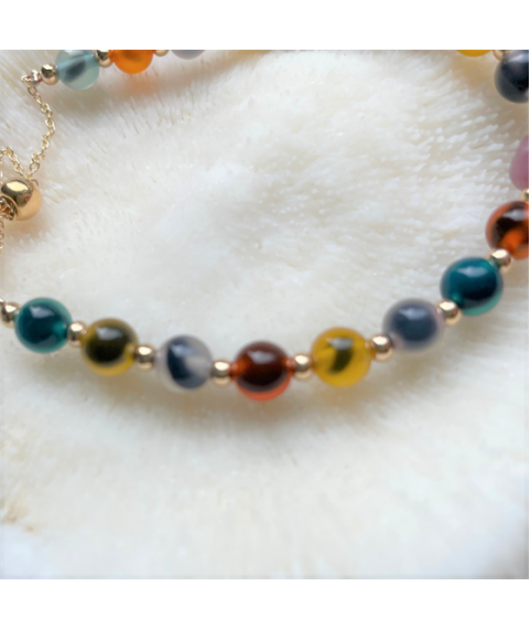 Sugar heart chalcedony agate bracelet