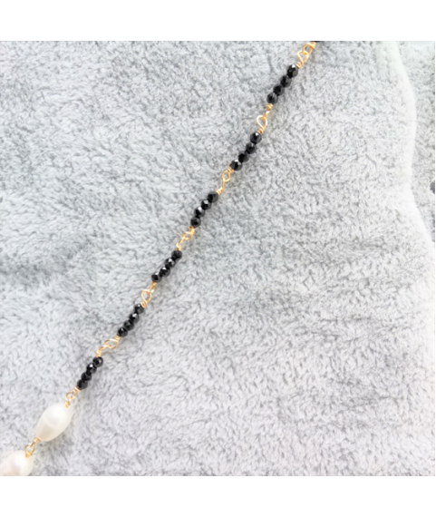 Small rice beads black spinel jade necklace