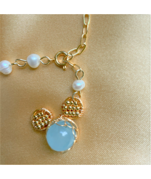 Aquamarine Mickey Necklace