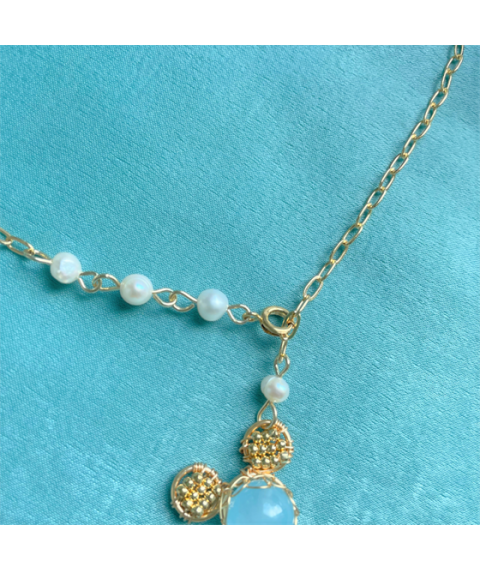 Aquamarine Mickey Necklace