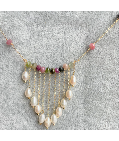 Multi-color crystal pearls Necklace