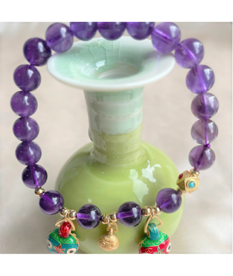  Amethyst charm bracelet