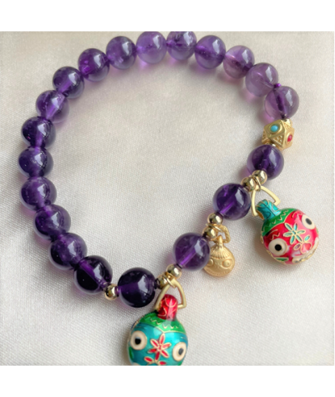  Amethyst charm bracelet