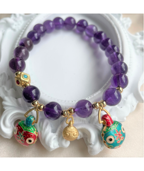  Amethyst charm bracelet