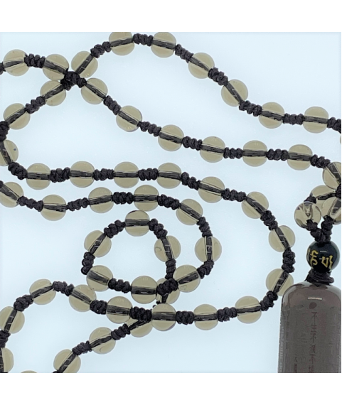 Ice obsidian sutra necklace