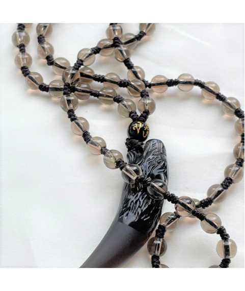 Ice obsidian wolf tooth Necklace