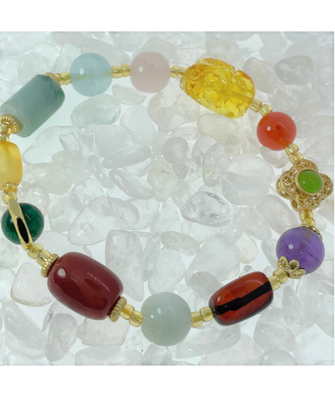 Various crystal bracelets