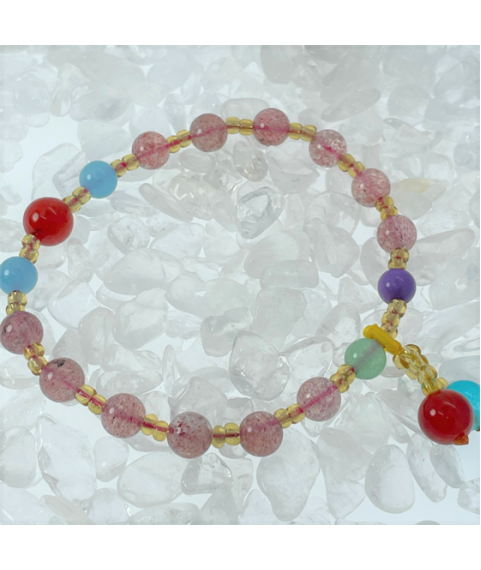 Strawberry crystal mix bracelet