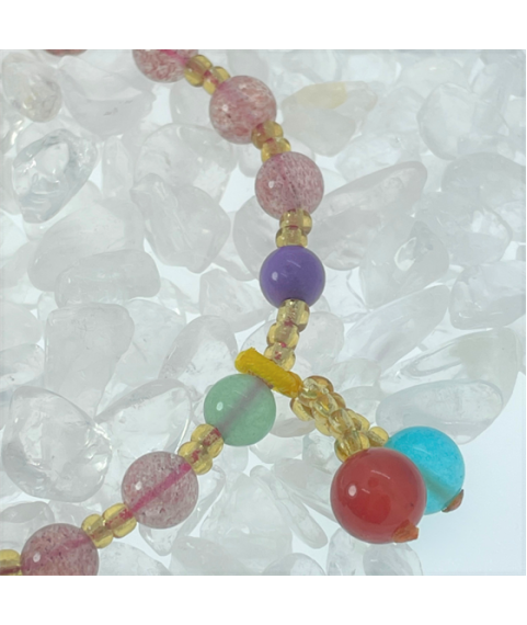 Strawberry crystal mix bracelet