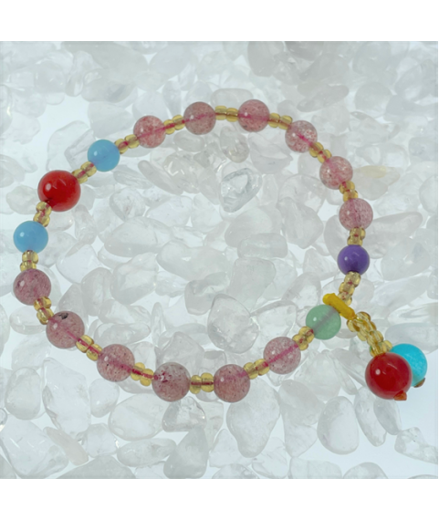 Strawberry crystal mix bracelet