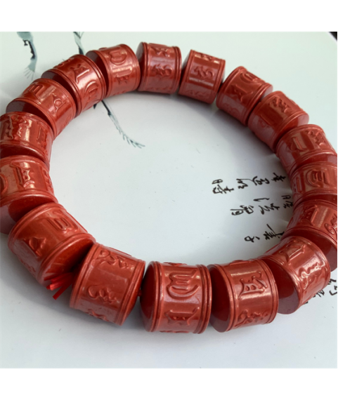 Imperial sand Sanskrit bucket bead bracelet